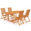 vidaXL-Set-da-Pranzo-da-Giardino-5-pz-in-Legno-Massello-di-Teak
