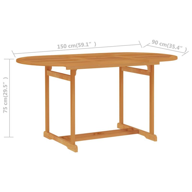 vidaXL-Set-da-Pranzo-da-Giardino-5-pz-in-Legno-Massello-di-Teak