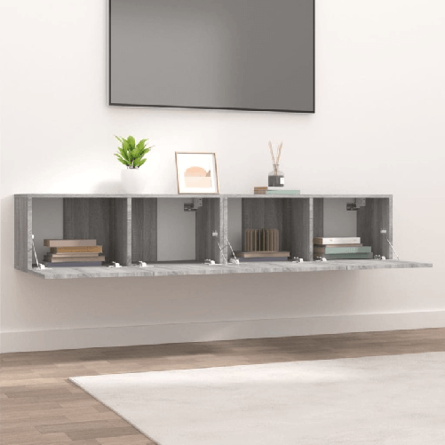 vidaXL-Mobili-Porta-TV-2pz-Grigio-Sonoma-80x30x30-in-Legno-Multistrato