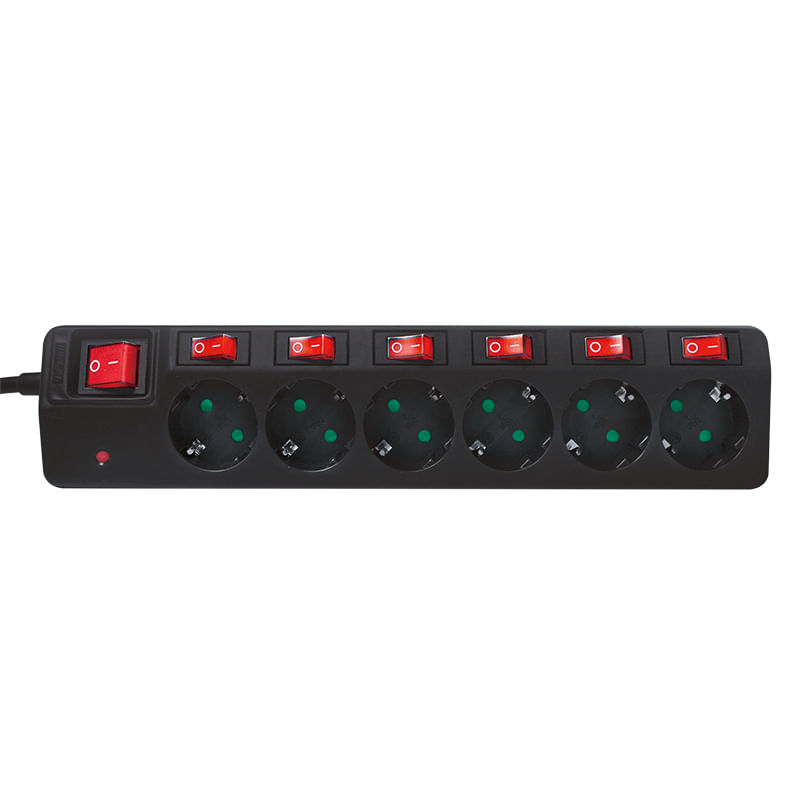 LogiLink-LPS233-Multipresa-con-protezione-da-sovratensioni-6-scomparti-Nero-Schuko-1-pz.