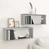 vidaXL-Mensole-Cubo-Muro-2-pz-Grigio-Sonoma-60x15x23-Legno-Multistrato