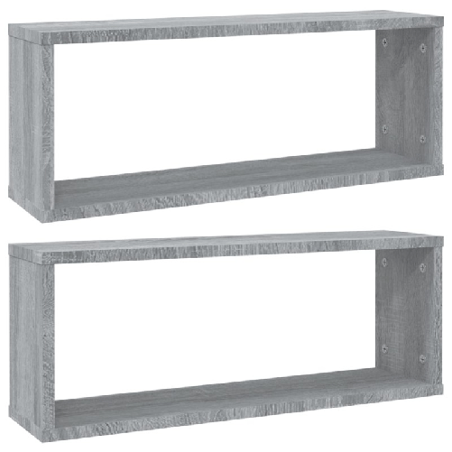 vidaXL-Mensole-Cubo-Muro-2-pz-Grigio-Sonoma-60x15x23-Legno-Multistrato