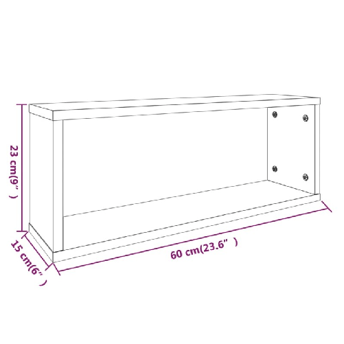 vidaXL-Mensole-Cubo-Muro-2-pz-Grigio-Sonoma-60x15x23-Legno-Multistrato