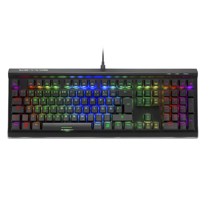 SHARKOON-SKILLER-SGK60-Tastiera-da-gioco-meccanico--USB-tedesco-retroilluminazione-RGB-Kailh-Brown-