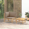 vidaXL-Set-Salotto-da-Giardino-2pz-con-Cuscini-Tortora-Bambu