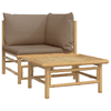 vidaXL-Set-Salotto-da-Giardino-2pz-con-Cuscini-Tortora-Bambu