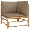vidaXL-Set-Salotto-da-Giardino-2pz-con-Cuscini-Tortora-Bambu