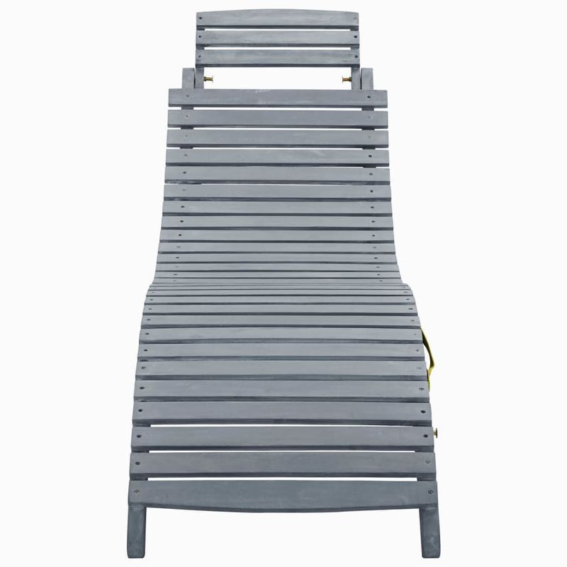 vidaXL-Sdraio-con-Cuscino-Grigia-in-Legno-Massello-di-Acacia