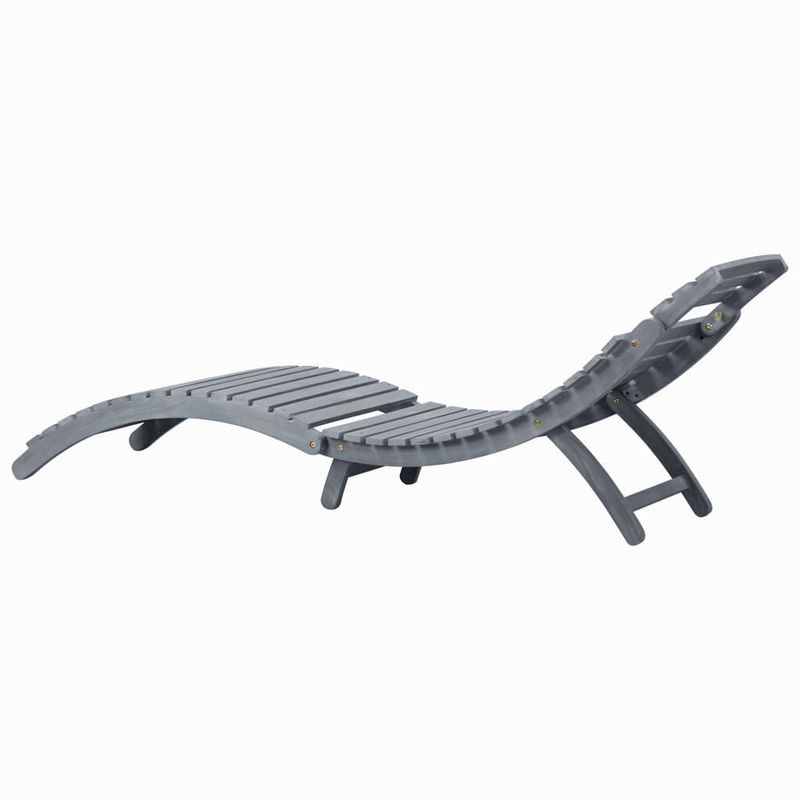 vidaXL-Sdraio-con-Cuscino-Grigia-in-Legno-Massello-di-Acacia