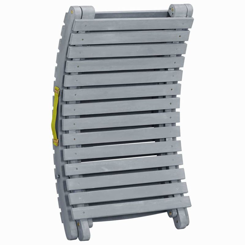vidaXL-Sdraio-con-Cuscino-Grigia-in-Legno-Massello-di-Acacia