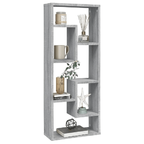 vidaXL-Mensola-a-Muro-Grigio-Sonoma-36x16x90-cm-in-Legno-Multistrato