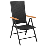 Sedie-da-Giardino-Impilabili-2-pz-in-Polyrattan-Nere