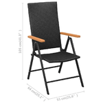 Sedie-da-Giardino-Impilabili-2-pz-in-Polyrattan-Nere
