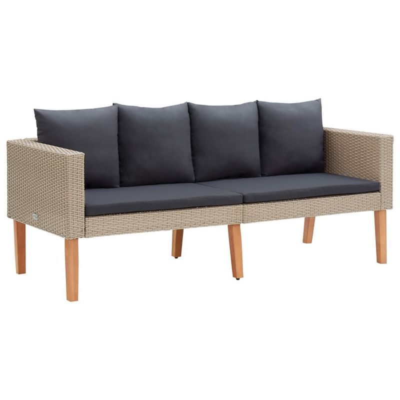 vidaXL-Set-Divani-da-Giardino-2-pz-con-Cuscini-in-Polyrattan-Beige