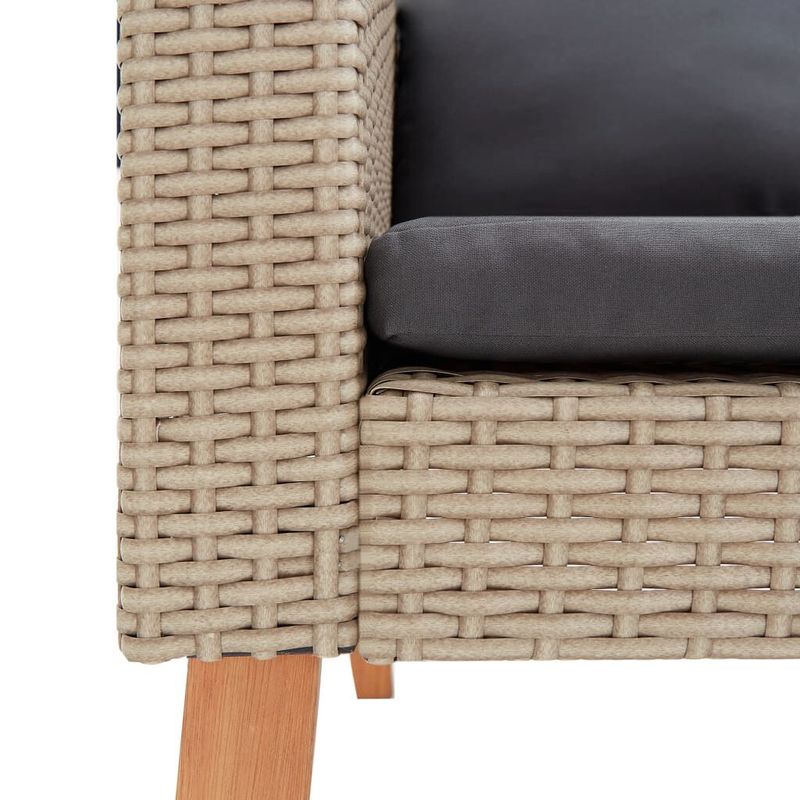 vidaXL-Set-Divani-da-Giardino-2-pz-con-Cuscini-in-Polyrattan-Beige