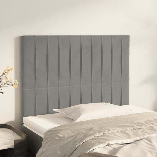 Testiera-2-pz-Grigio-Chiaro-80x5x78-88-cm-in-Velluto