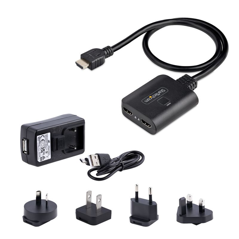 StarTech.com-Splitter-HDMI-4K-a-2-Porte---Sdoppiatore-Video-HDMI-2.0-4K-60Hz-con-1-Ingresso-e-2-Uscite---Hub-HDMI-HDR-HDCP-2.2---Multipresa-HDMI-con-cavo-Integrato-da-50-cm--HDMI-SPLITTER-4K60UP-