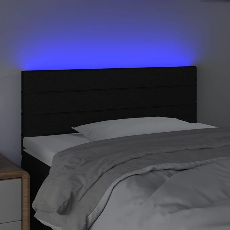 Testiera-a-LED-Nera-90x5x78-88-cm-in-Tessuto