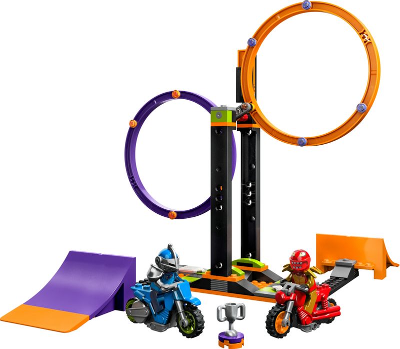 LEGO-City-Stuntz-60360-Sfida-Acrobatica--Anelli-Rotanti-Gare-per-1-o-2-Giocatori-con-Moto-Giocattolo-Giochi-per-Bambini