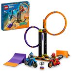 LEGO-City-Stuntz-60360-Sfida-Acrobatica--Anelli-Rotanti-Gare-per-1-o-2-Giocatori-con-Moto-Giocattolo-Giochi-per-Bambini