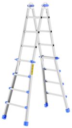 Colombo-Scala-EIFFEL-5-5-In-Alluminio-Altezza-Massima-46-M-Gradini-Zigrinati-Piedini-Antisdrucciolevoli-E-Antiruggine