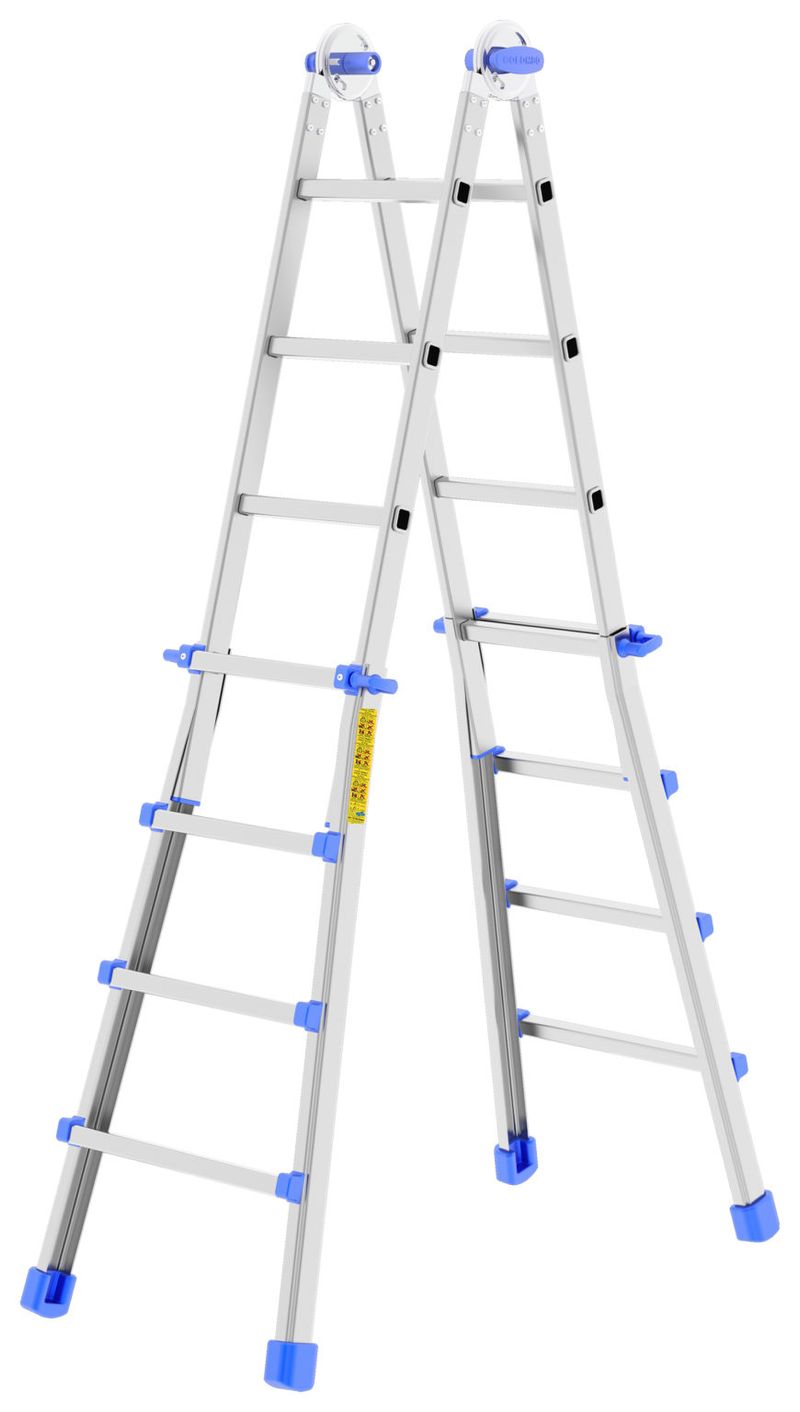 Colombo-Scala-EIFFEL-5-5-In-Alluminio-Altezza-Massima-46-M-Gradini-Zigrinati-Piedini-Antisdrucciolevoli-E-Antiruggine