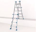 Colombo-Scala-EIFFEL-5-5-In-Alluminio-Altezza-Massima-46-M-Gradini-Zigrinati-Piedini-Antisdrucciolevoli-E-Antiruggine