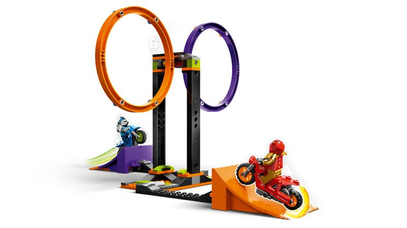 LEGO-City-Stuntz-60360-Sfida-Acrobatica--Anelli-Rotanti-Gare-per-1-o-2-Giocatori-con-Moto-Giocattolo-Giochi-per-Bambini