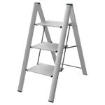 Colombo Sgabello Scala LEONARDO 3 gradini in alluminio anodizzato,ultrasottile,ultrapiatto