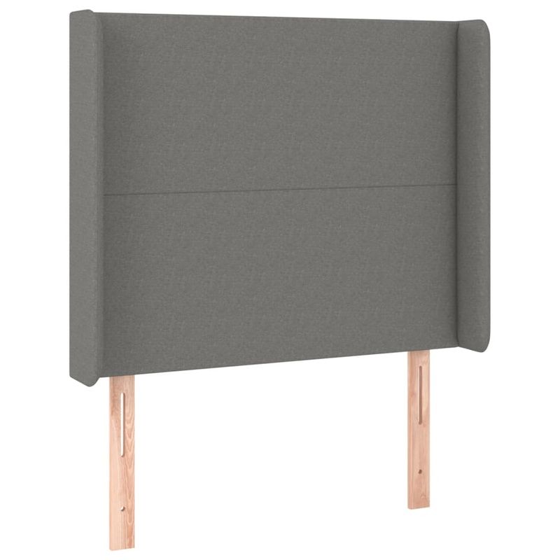 Testiera-ad-Orecchio-Grigio-Scuro-93x16x78-88-cm-in-Tessuto