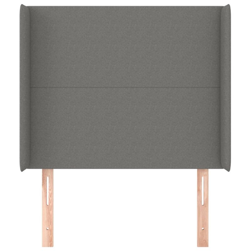 Testiera-ad-Orecchio-Grigio-Scuro-93x16x78-88-cm-in-Tessuto