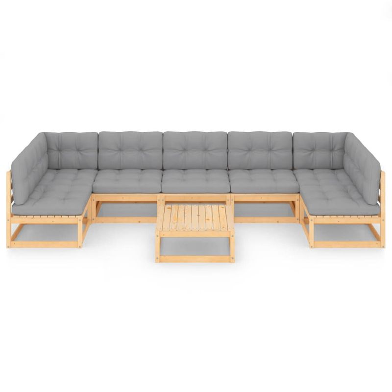 vidaXL-Set-Divani-da-Giardino-8-pz-con-Cuscini-Legno-Massello-di-Pino