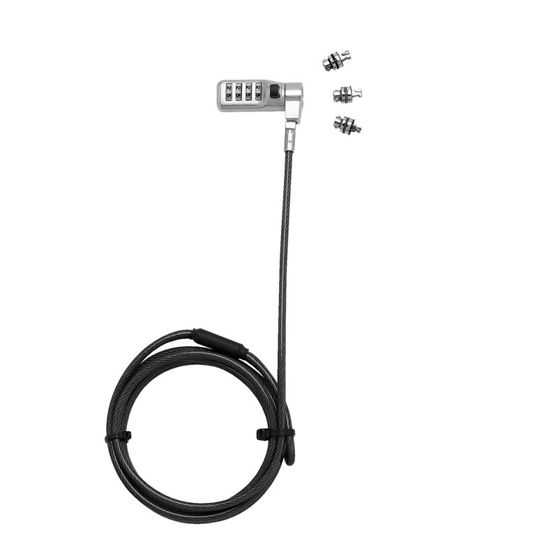 Dicota-D31713-cavo-di-sicurezza-Nero-2-m--DICOTA-UNI-SEC-CABLE-LOCK---3-EXCHANGEABLE-HEADS-COMBINATION-