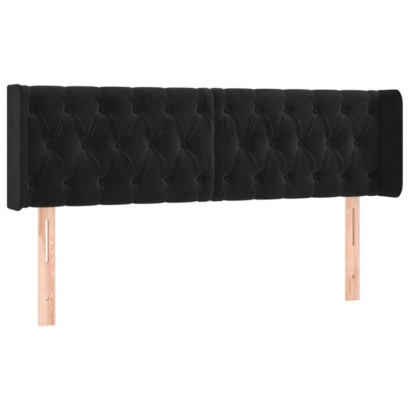 Testiera-ad-Orecchio-Nera-147x16x78-88-cm-in-Velluto
