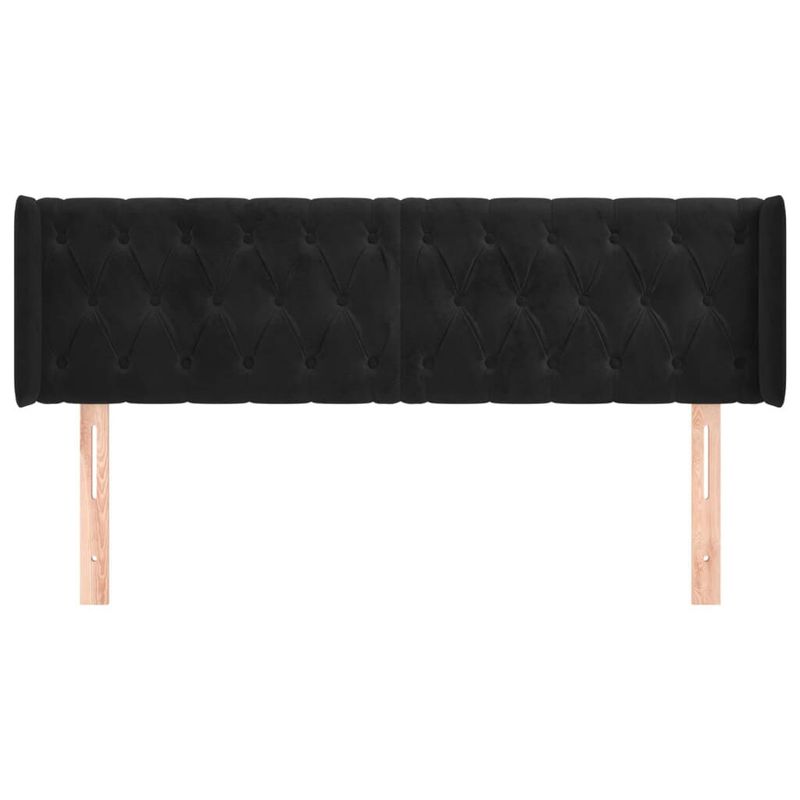 Testiera-ad-Orecchio-Nera-147x16x78-88-cm-in-Velluto