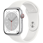 Apple Watch Series 8 OLED 45 mm Digitale 396 x 484 Pixel Touch screen 4G Argento Wi-Fi GPS (satellitare)