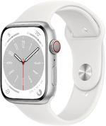 Apple-Watch-Series-8--GPS---Cellular--45mm-Aluminio-Silver-Sports-Band-White