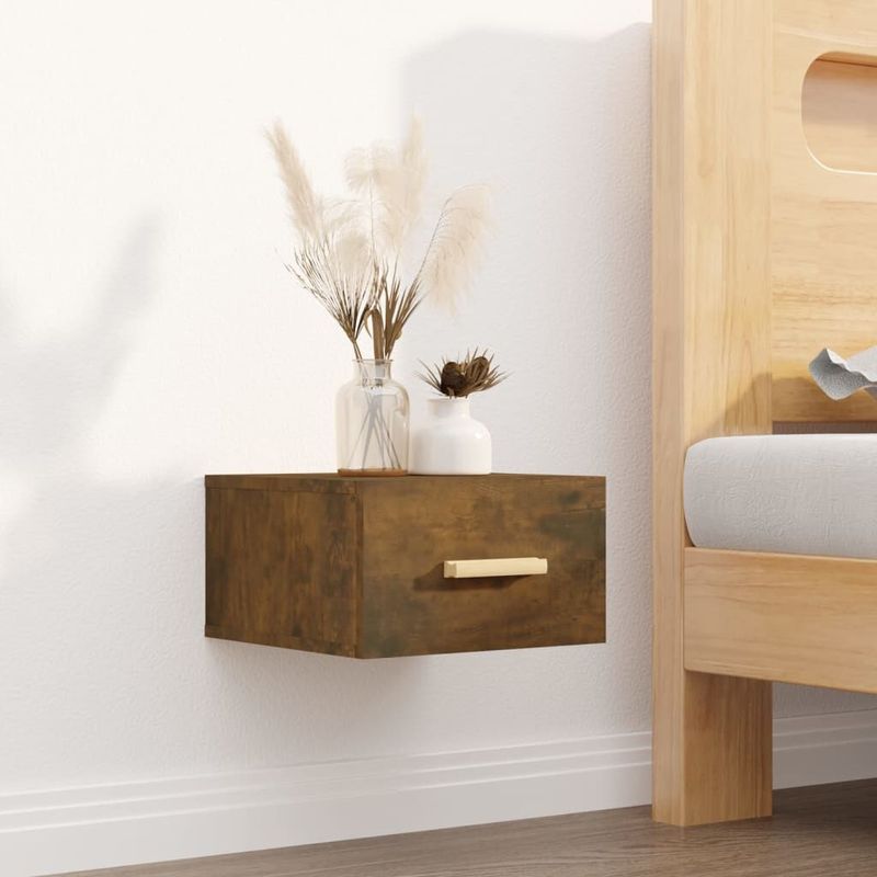 vidaXL-Comodini-a-Muro-2-pz-Rovere-Fumo-35x35x20-cm