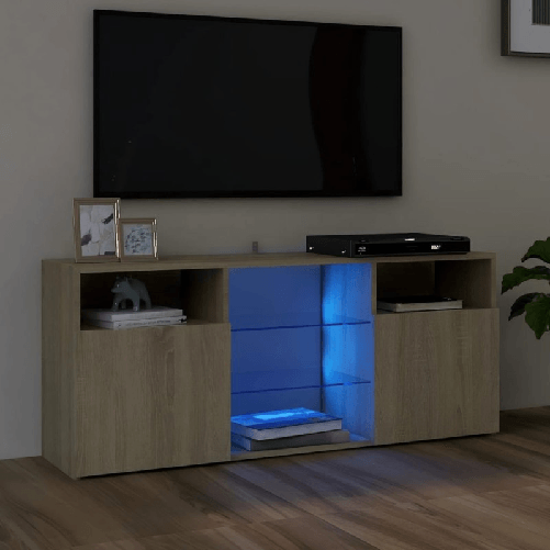 Mobile-Porta-TV-con-Luci-LED-Rovere-Sonoma-120x30x50-cm
