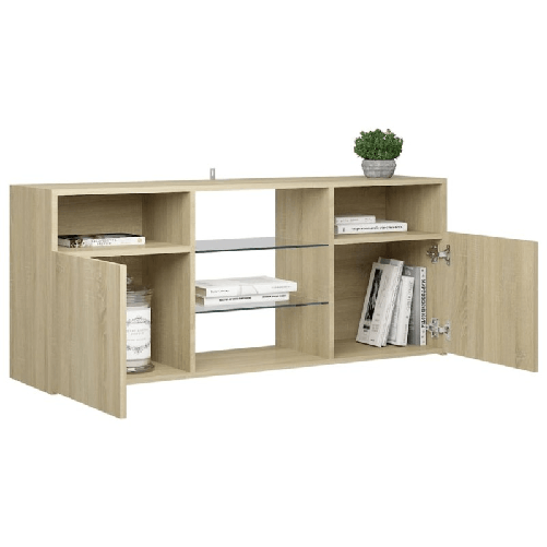Mobile-Porta-TV-con-Luci-LED-Rovere-Sonoma-120x30x50-cm