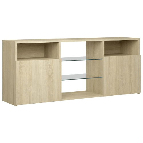Mobile-Porta-TV-con-Luci-LED-Rovere-Sonoma-120x30x50-cm