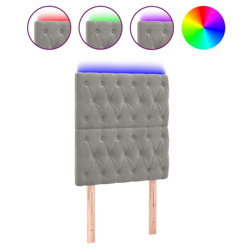 Testiera-a-LED-Grigio-Chiaro-200x7x118-128-cm-in-Velluto