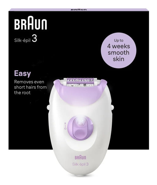 Braun Silk-épil 3 3-000 Epilatore Elettrico Viola e Bianco
