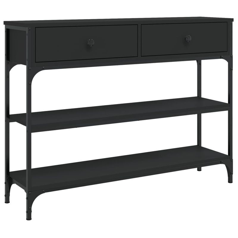vidaXL-Tavolino-Consolle-Nero-100x25x75-cm-in-Legno-Multistrato