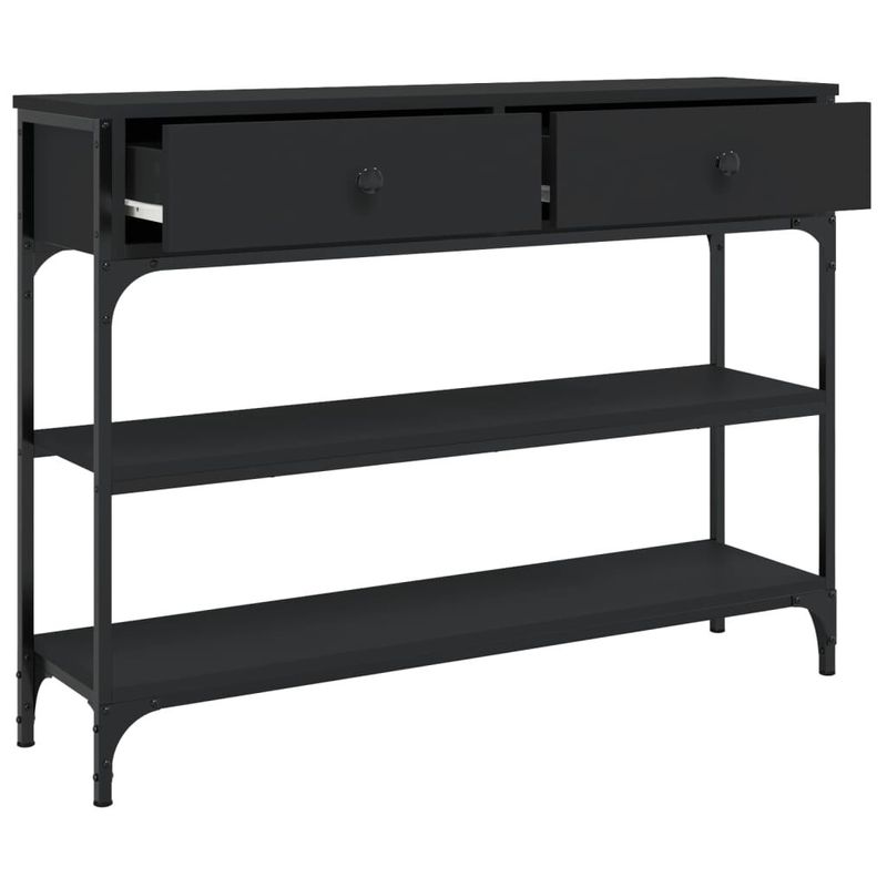 vidaXL-Tavolino-Consolle-Nero-100x25x75-cm-in-Legno-Multistrato