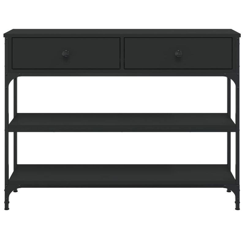 vidaXL-Tavolino-Consolle-Nero-100x25x75-cm-in-Legno-Multistrato