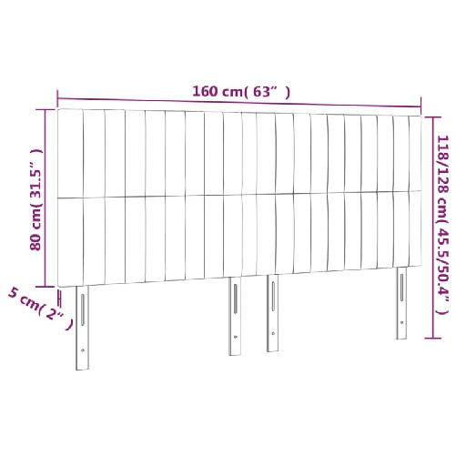 Testiera-4-pz-Nera-80x5x78-88-cm-in-Tessuto