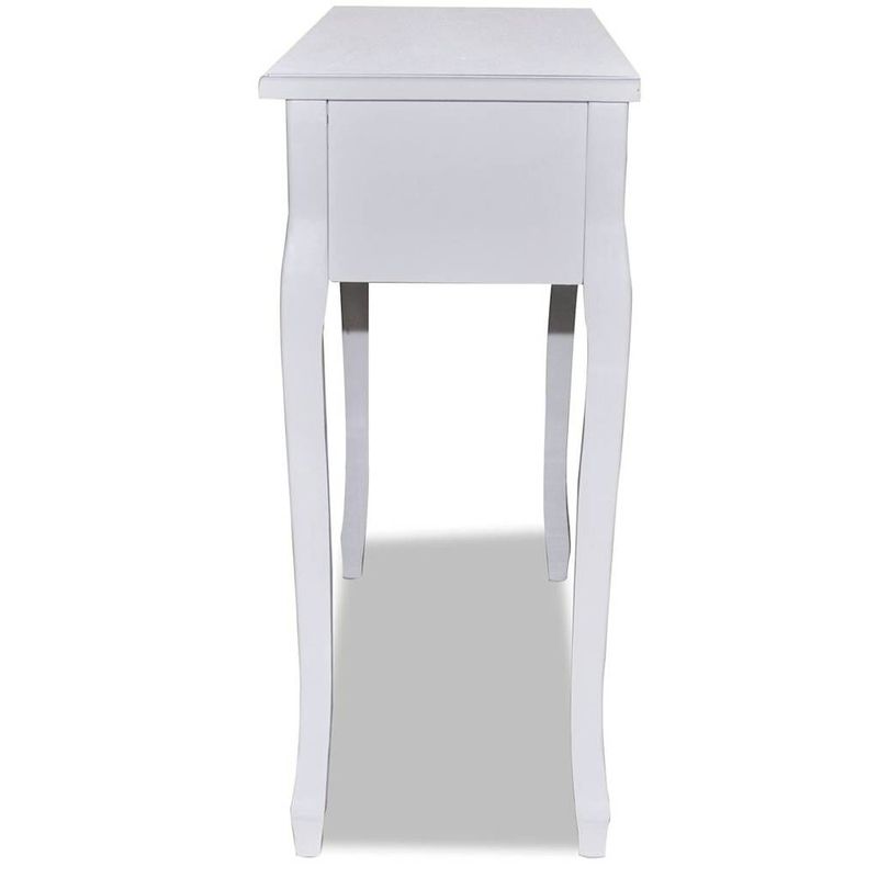vidaXL-Tavolo-Consolle-da-Trucco-con-3-Cassetti-Bianco-