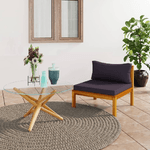VidaXL Divano Centrale Modulare Cuscini Grigio Scuro Massello Acacia