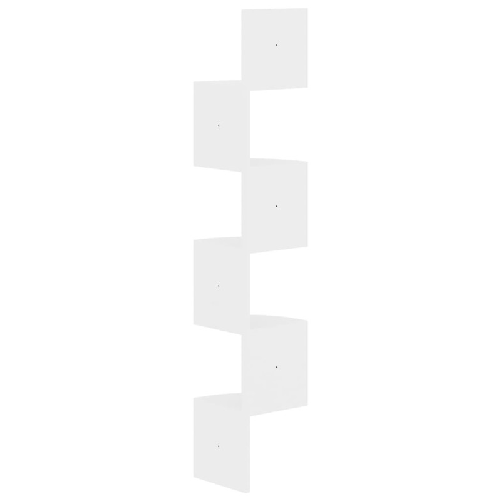 vidaXL-Scaffale-Angolare-a-Muro-Bianco-Lucido-19x19x123-cm-Truciolato